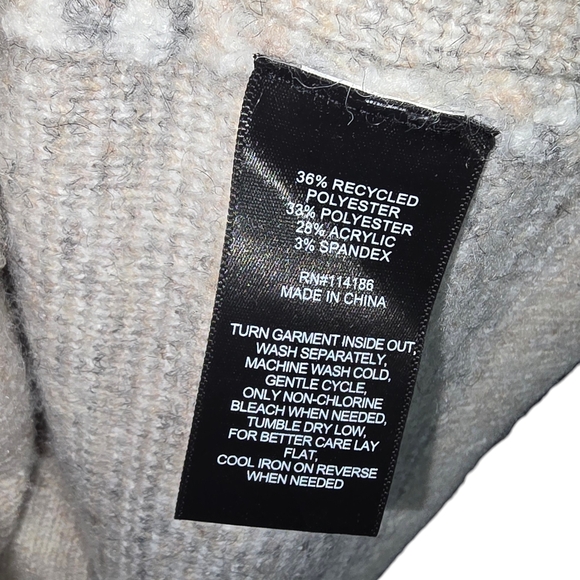 Frye Aztec Cardigan Sweater XL Beige Boho Open Front Tribal Southwestern Cozy - Picture 7 of 7